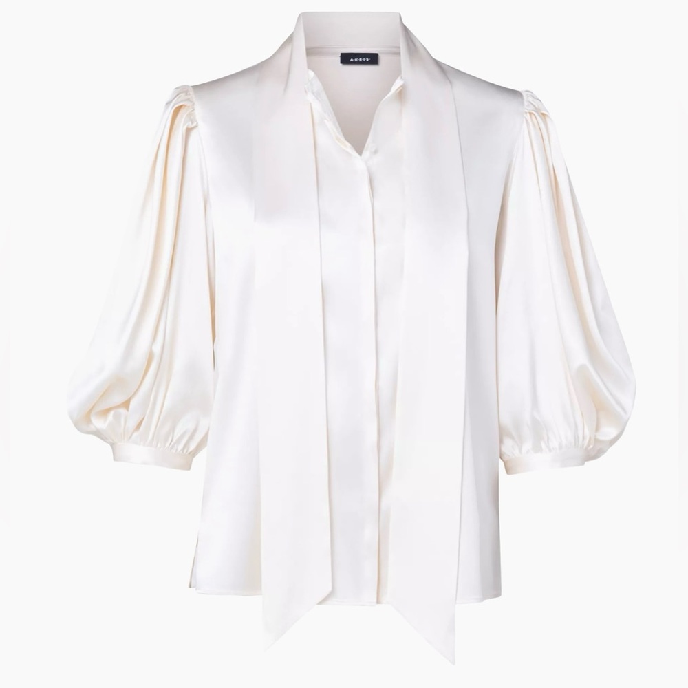 Akris Silk Puff Sleeve Blouse